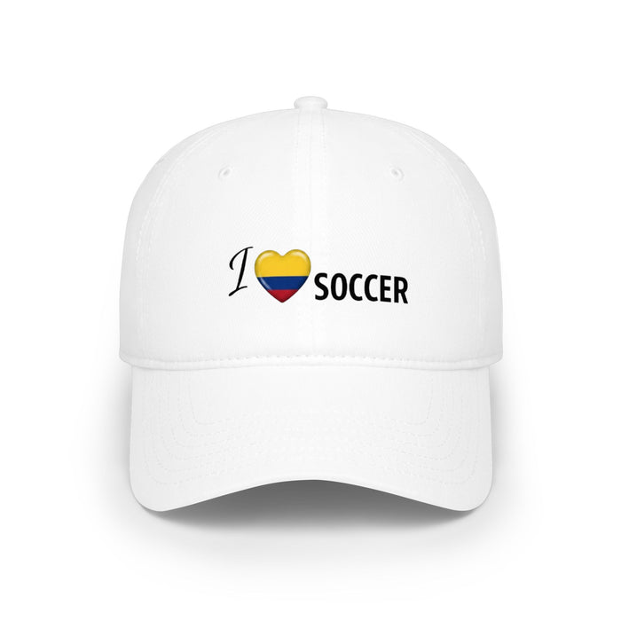 Colombian Flag Heart 'I Love Soccer' Baseball Cap
