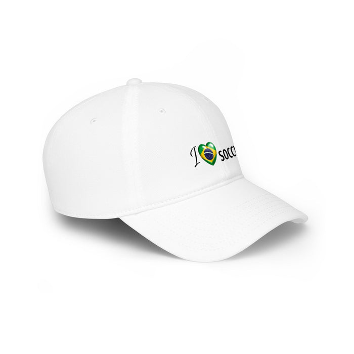 Brazil Flag Heart 'I Love Soccer' Baseball Cap