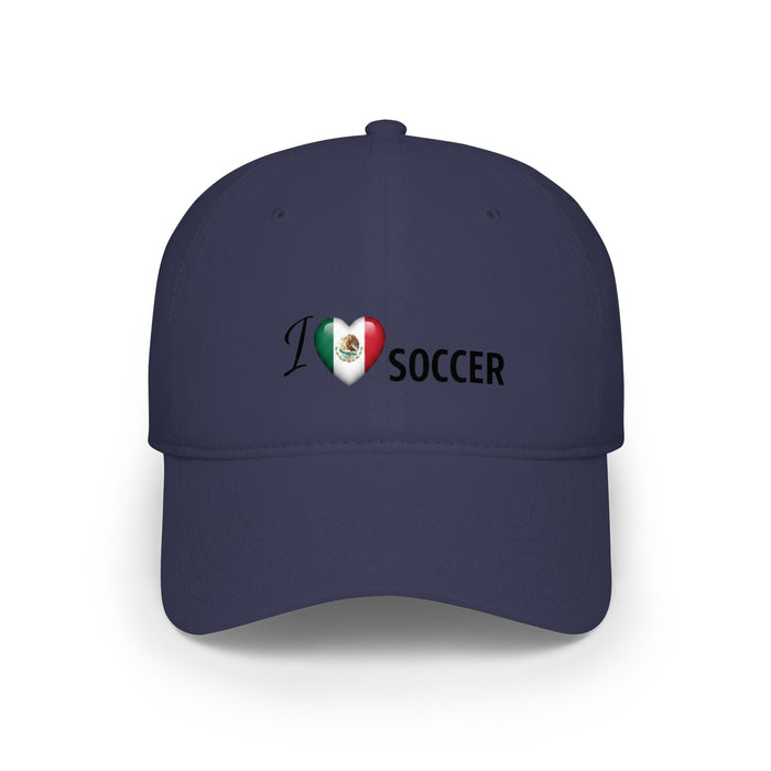 Mexican Flag Heart 'I Love Soccer' Baseball Cap