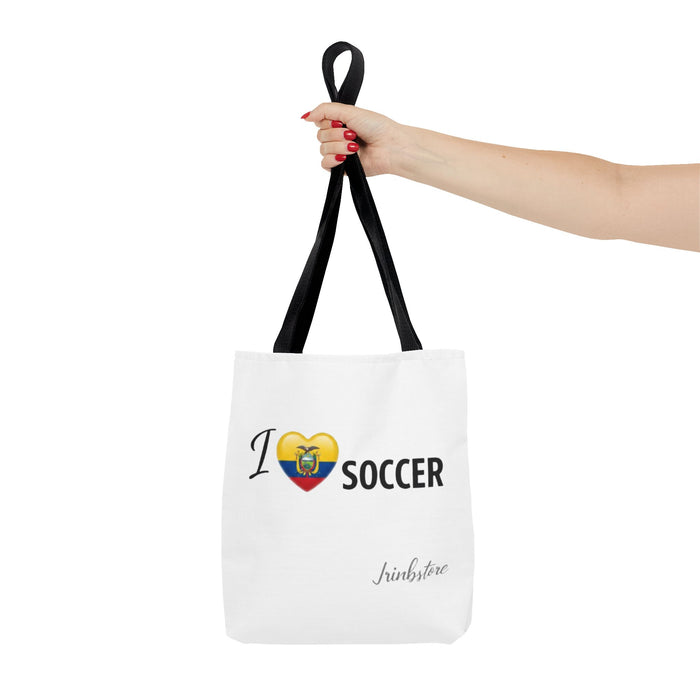 I heart Ecuador Soccer Tote Bag – Ecuadorian Flag Heart Soccer Fan Tote