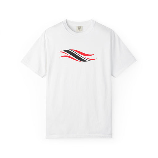 Wavy Stripe Graphic T-Shirt — Minimal Red & Black Chest Design
