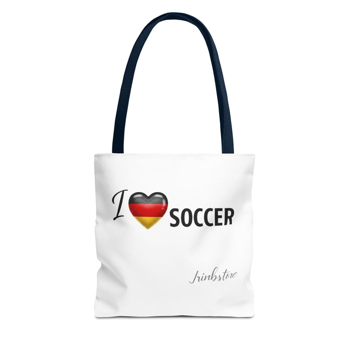 I Heart Germany Soccer Tote Bag – Fan Market Bag with German Flag Heart Design