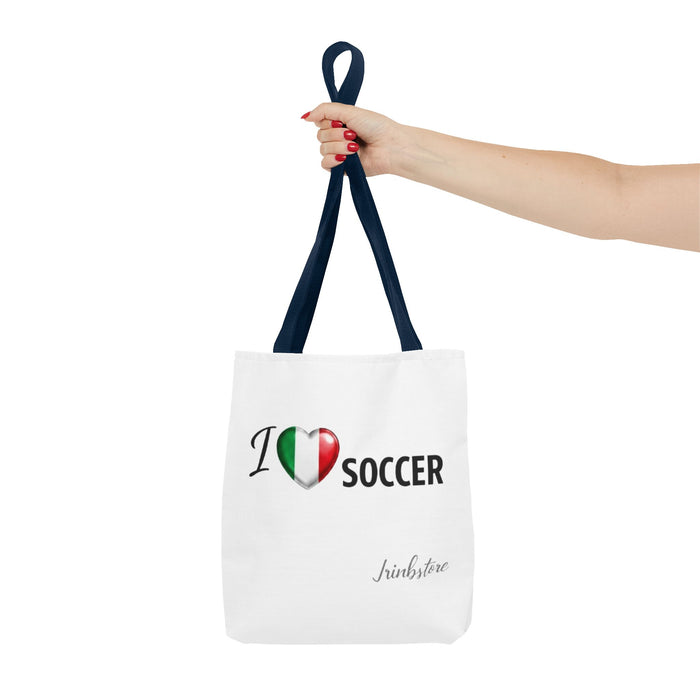I heart Soccer Tote Bag — Italian Flag Heart Soccer Lover Gift