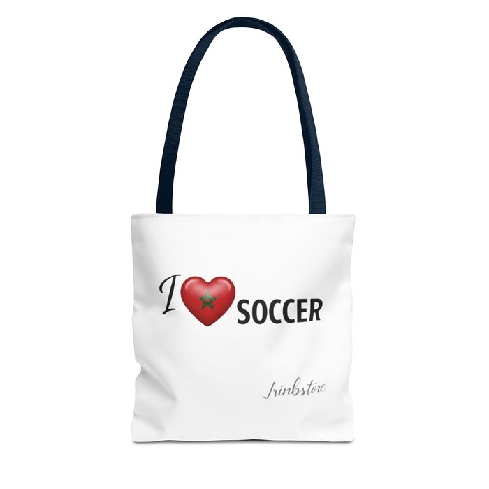 I heart Soccer Tote Bag — Heart Soccer with Morocco flag