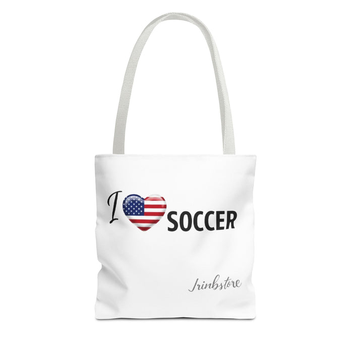 Soccer Tote Bag - I Heart USA Soccer Flag Design