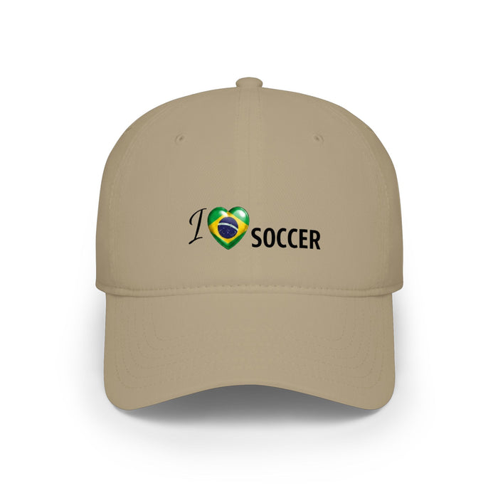 Brazil Flag Heart 'I Love Soccer' Baseball Cap