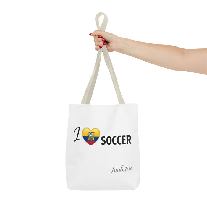 I heart Ecuador Soccer Tote Bag – Ecuadorian Flag Heart Soccer Fan Tote
