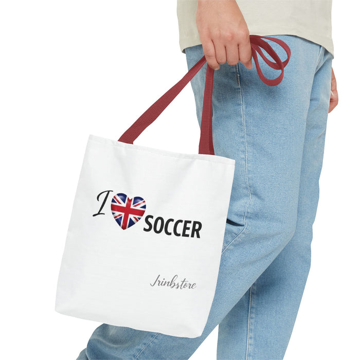 I Heart Soccer Tote Bag – Union Jack Heart Design