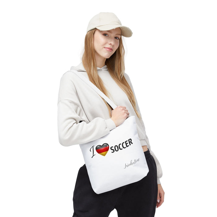 I Heart Germany Soccer Tote Bag – Fan Market Bag with German Flag Heart Design